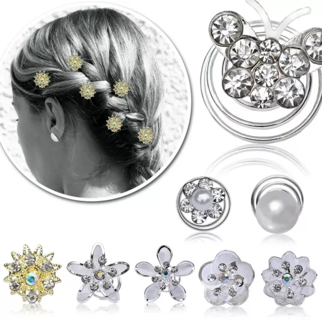Curlies Set Hochzeit Braut Haarnadeln Perlen Haarschmuck Frisur Spiralen Blume