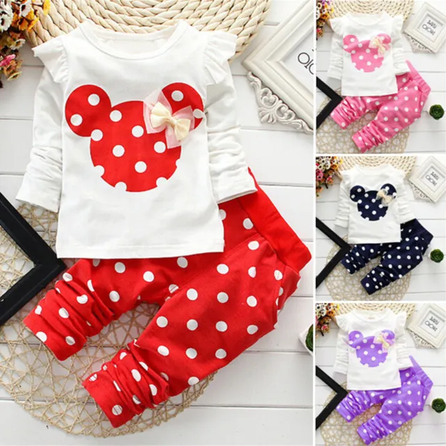 Toddler Kids Girls Outfits Clothes Long Sleeve Shirts Tops Pants Trousers Set