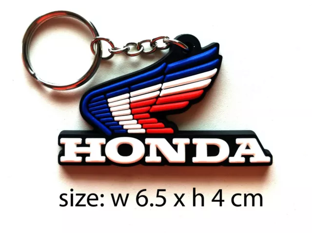 HONDA Rubber classic Motorcycle Wing Keychain / Keyring Collectables cs # 8