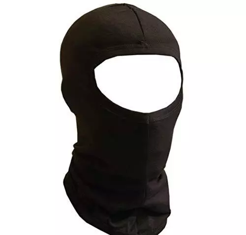 Jasmine Silk Pure Silk Black Balaclava Thermal Under Helmet Protection Mask Ski