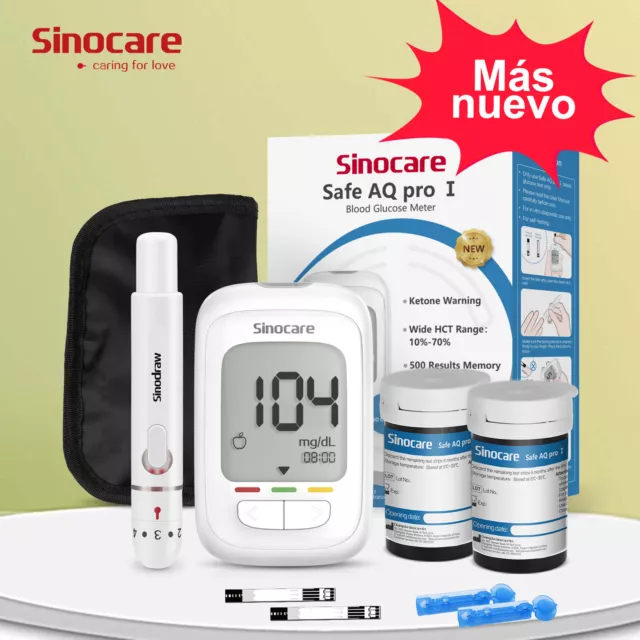 Medidor de glucosa en sangre de precisión Set * 50 tiras Sinocare Safe AQ PRO I