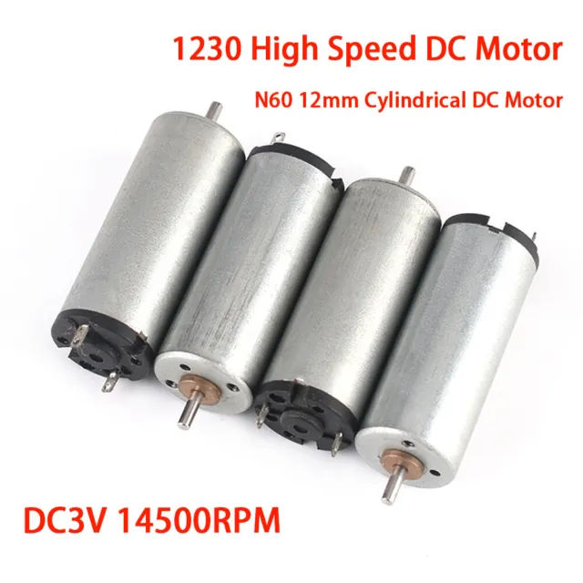 1230 High Speed Micro DC Motor DC3V 14500RPM N60 12mm Cylindrical Mini DC Motor