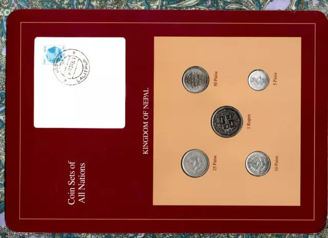 Coin Sets of All Nations Nepal all 1988 UNC but 10 Paisa 1986 Pink