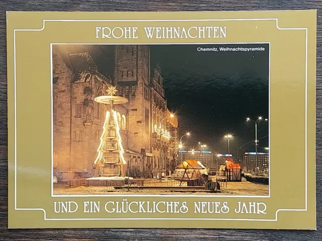 AK CHEMNITZ - Weihnachtspyramide am Neuen Rathaus - Weihnachtsmarkt - ca. 1990