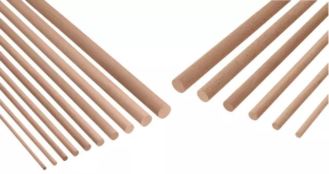 Barre ronde Set Hêtre Bâton de Bois Buchenstäbe Artisanat Goujon 6-40 MM