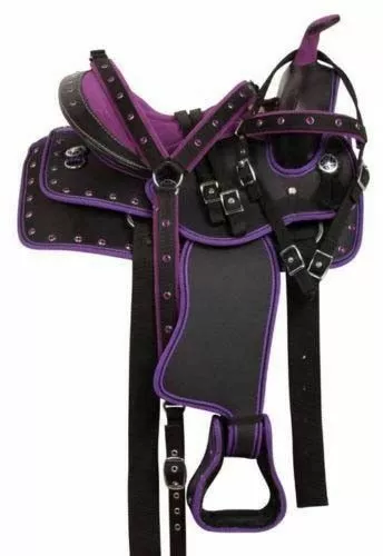 Purple Synthetic Western Horse Saddle & tack Free Accessories