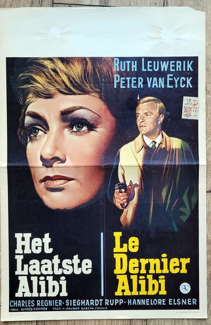 belgian poster EIN ALIBI ZERBRICHT PETER VAN EYCK RUTH LEUWERIK, CHARLES REGNIER