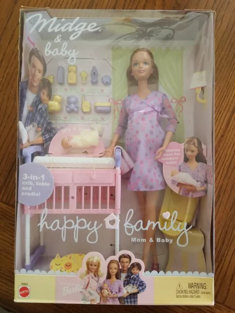 Mattel Happy Family Midge & Baby Barbie Doll - (56663) for sale online