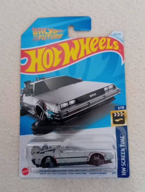 Hot Wheels BACK TO THE FUTURE TIME MACHINE HOVER  HW SCREEN TIME. Rare Long Card