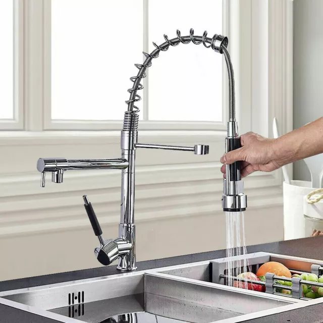 Robinet de Cuisine avec Douchette Extractible, Mitigeur Cuisine Extractible  Laiton Motif Cascade Monotrou Pivotant Eau Froide et Chaude Robinet D'Évier  de Cuisine-Gris : : Bricolage