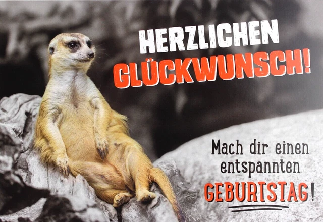 Lustige Erdmännchen Geburtstagskarte – Großformatig & Witzig | Mit Umschlag