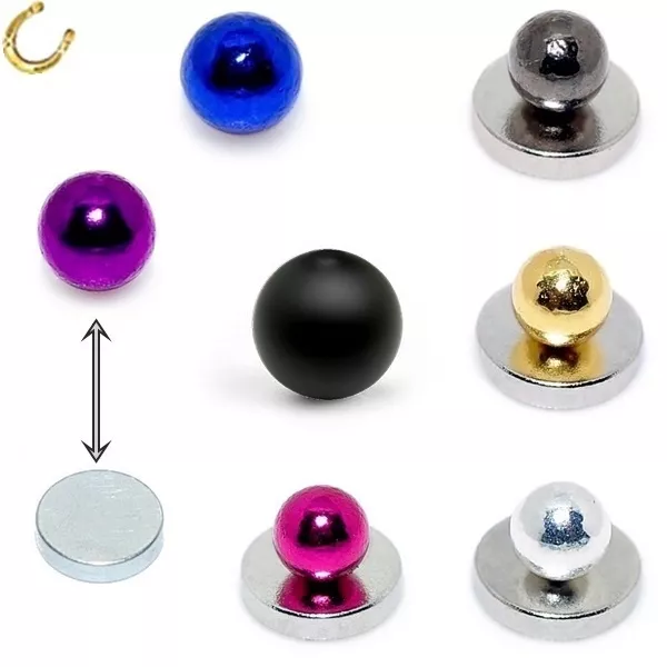 Boucles d'oreilles AIMNET boule boucles d'oreilles / top idée cadeau piercing bijoux magnétiques V