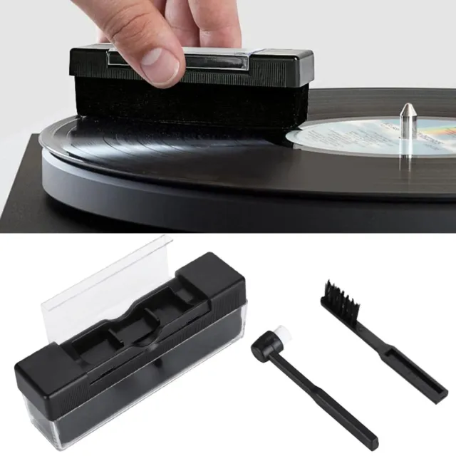 Vinyl Record Cleaning Kit Brush 2in1 Tool Velvet Anti-static Cleaner Phonograph