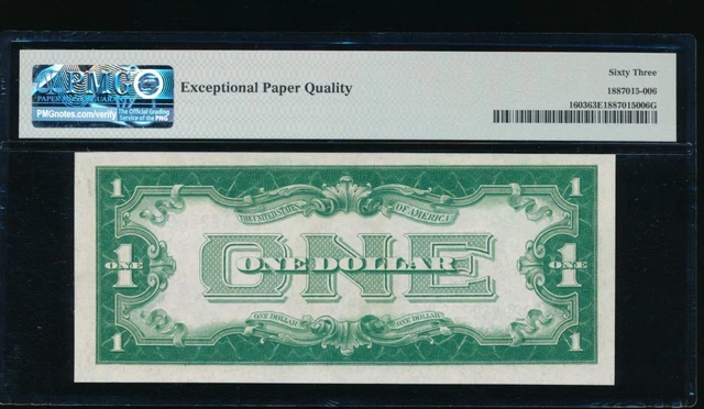 AC 1928C $1 Silver Certificate PMG 63 EPQ B-B block TOUGH Fr 1603 2