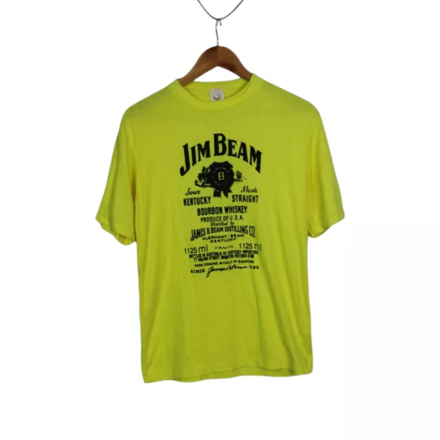 Jim Beam Vintage Promotional T-Shirt Size 18 Chest 100 Yellow Polyester Cotton