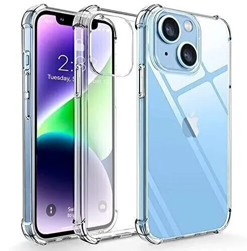 Case For iPhone 15 14 Pro Max Plus 13 11 12 XR 7 Clear Shockproof Cover Silicone