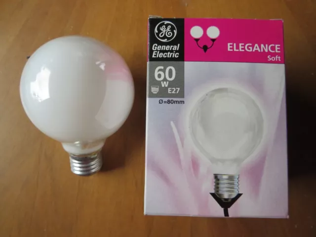 GENERAL ELECTRIC BELLALUX GLOBE G80 SOFT WHITE E27 60W DIMMBAR LONGLIFE 2000h!!