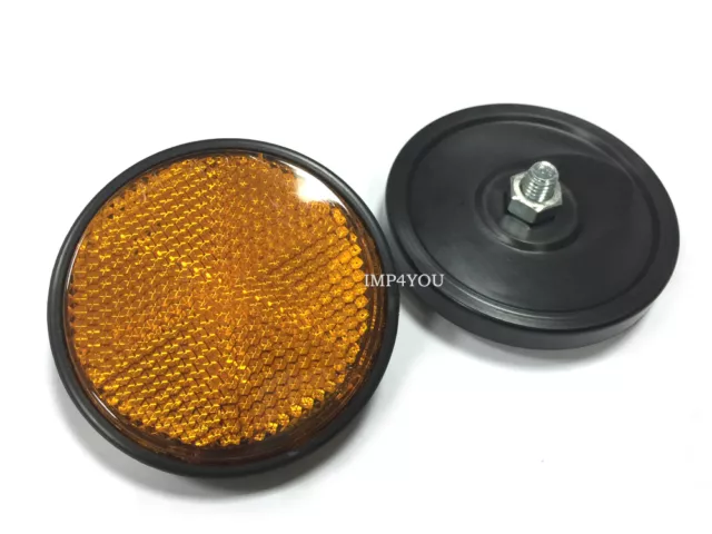 Pair Front Fork Reflectors Amber for Honda CT110 CT90 CM250C NX50M TG50M 59mm