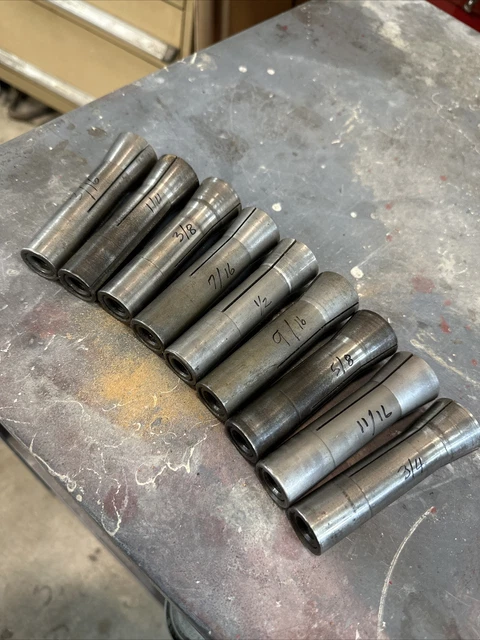Lot of R8 Collet Set (USA Made) 3/16 1/4 3/8 7/16 1/2 9/16 5/8 11/16 3/4 Nice