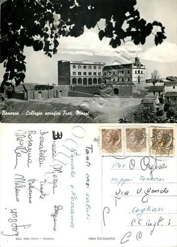 Cartolina di Bonorva, collegio dei frati - Sassari