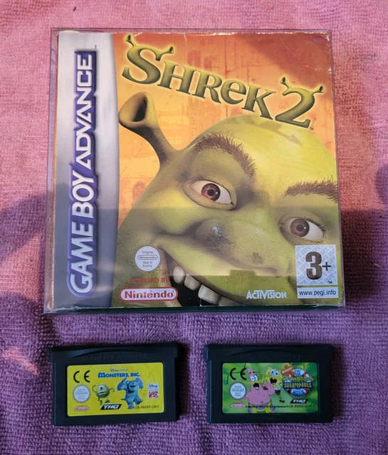 GBA GAME BOY Advance Games Bundle Shrek 2 Monsters Inc Spongebob Game