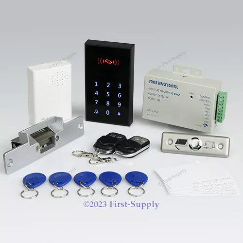 New RFID Access Control System Kit Set With Door Strike Lock+ 2Remote Controls