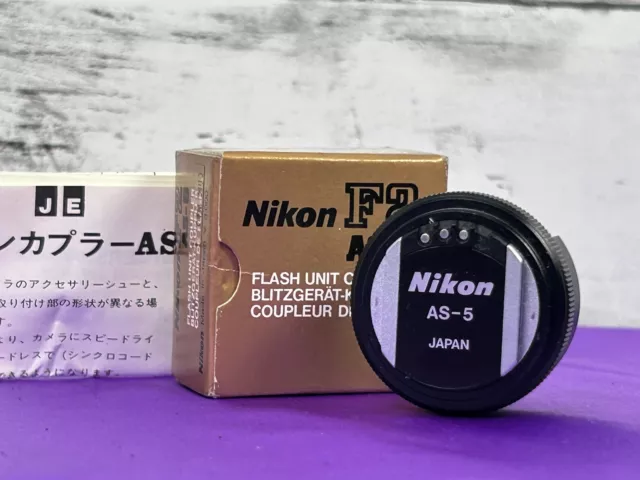 [ Mint en Boîte] Nikon AS-5 Flash Unité Hot Shoe Coupleur pour F2 Caméra De
