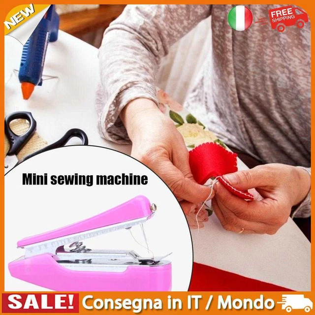 IT Mini Sewing Machines Portable Needlework Mending Handworking Tools (Pink)