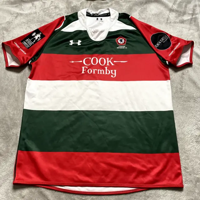 Firwood Waterloo Fc Rugby Shirt XXL Green Red White UnderArmour Mens 3 Jersey