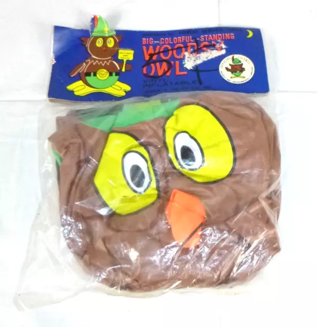 NOS Vtg 70s Woodsy Owl Vinyl Inflatable Give A Hoot Don't Pollute 21" Tall NEW