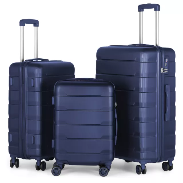 Business Luggage 3pc Set Trolley Suitcase Spinner Hardshell Lightweight TSA Lock