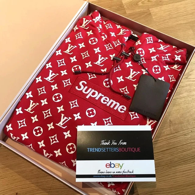 Felpa Supreme x Louis Vuitton con logo arco rosso piccola nuova