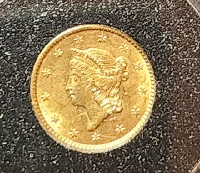 1853 Liberty Head Type 1 Gold $1, AU