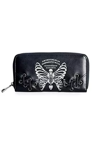 Lost Queen Women's Gothic Skeleton Butterfly Zip Wallet Ouija Spirit Board