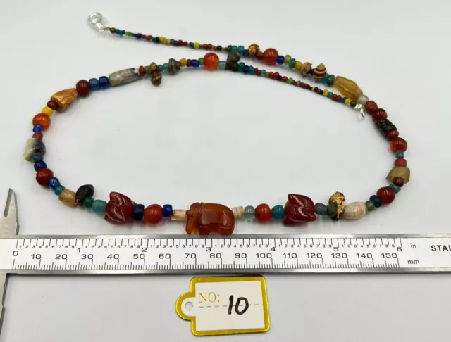Pagan Pyu Burmese South East Asian Antiquities Glass Agate Old Beads Necklace 3