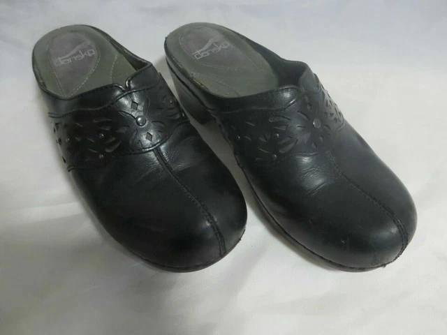 Dansko Shyanne Clog Mules  9820020200 Leather Black Women Eruo 37 US 6.5 (A1)