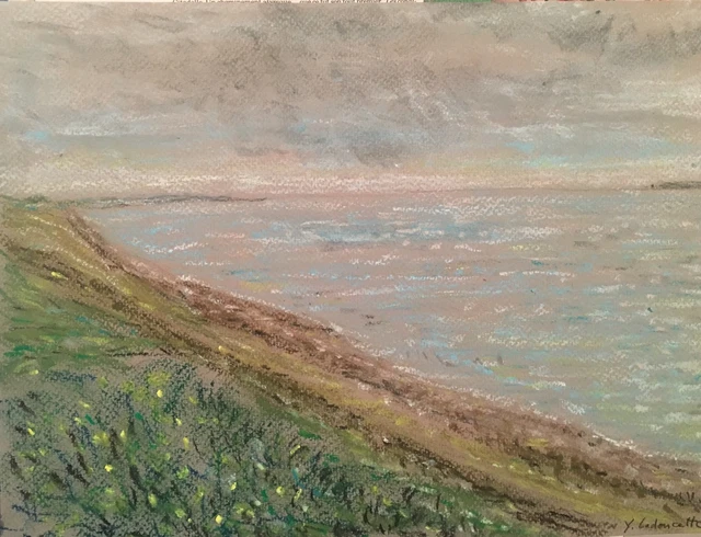 Pastel Gras Impressionniste « Le Champ De Blé à Bourguignon » – Signé Bobdiyann – Original
