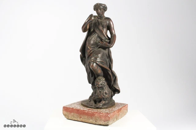 Antique Grand Tour Copper Alloy Roman Statuette Goddess & Lion