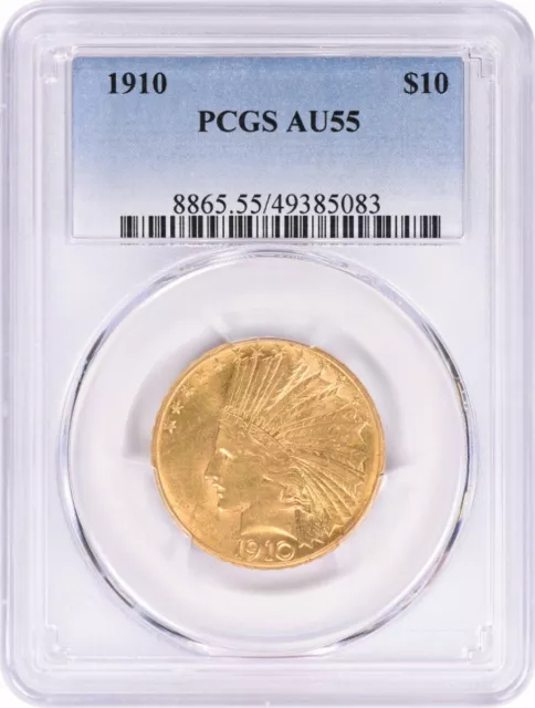 1910 $10 Gold Indian AU55 PCGS