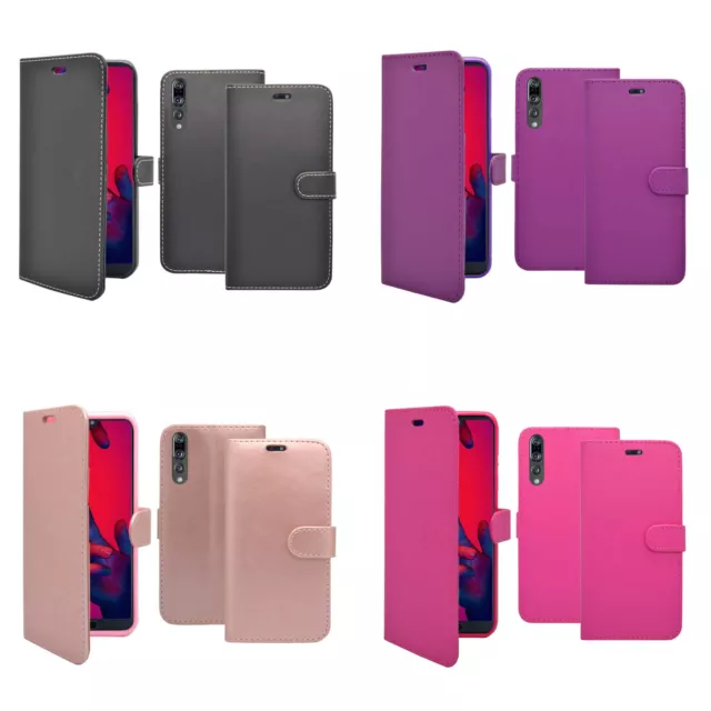 Étui Pour Huawei P20 Pro Cuir PU Clapet Portefeuille Pied Carte Téléphone Housse