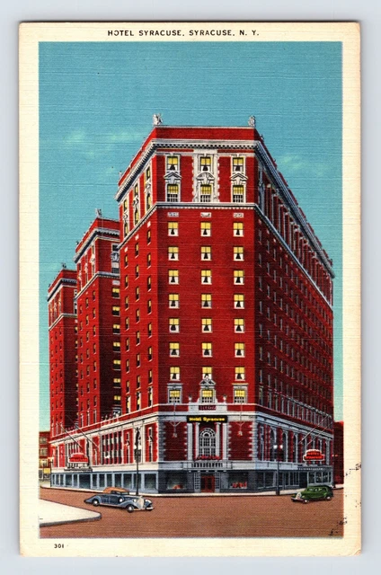 Postcard New York Syracuse NY Hotel 1940s Unposted Linen