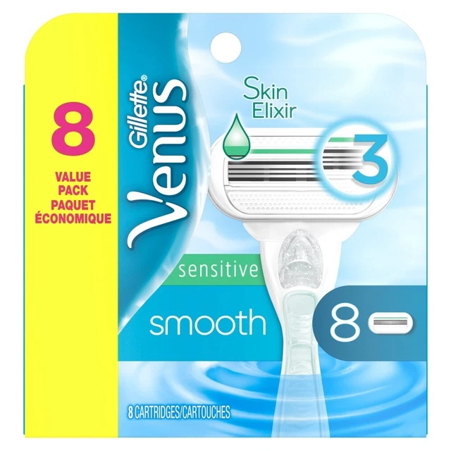 Cartuchos de recarga Venus Gillette sensibles para mujer, 8 quilates