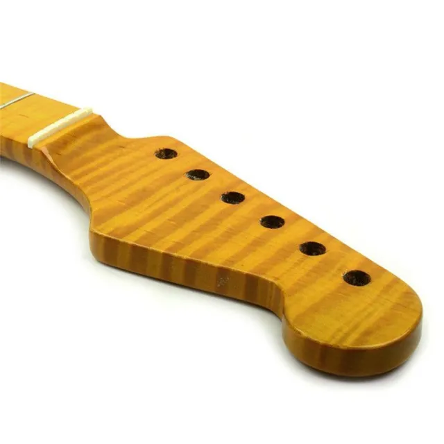 Yellow Bright Face Guitar Neck ST Electric Guitar Neck Tiger Maple 21 Fret Neck