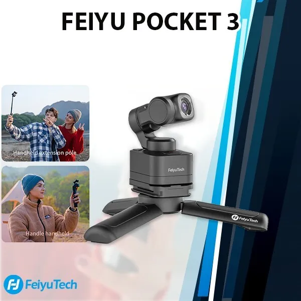 AU Feiyu Pocket 3 HD 4K Magnetic Wearable Cam - Detachable Cordless Gimbal Camer