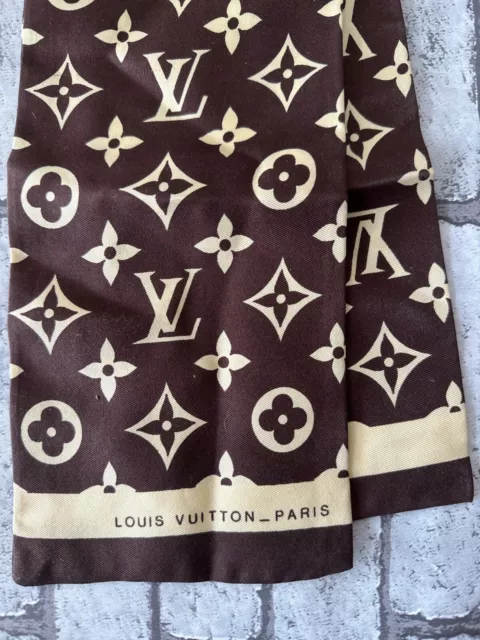 NEW LOUIS VUITTON Silk Scarf monogram bandeau with receipt twilly $270.00 -  PicClick