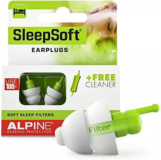 alpine sleepsoft ear plugs - reduce snoring and improves sleep - soft filters