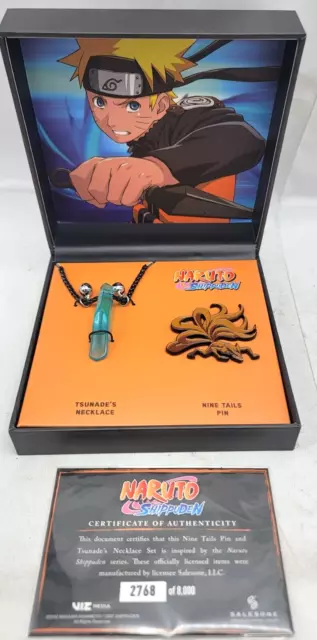 Naruto First Hokage Necklace With Nine Tail Pin Set Collector's Box
