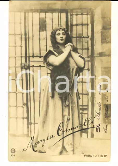 1900 ca TEATRO Attrice Maryla COLONNELLI nel FAUST - Atto IV *Cartolina FP VG