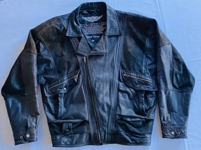 ROGER DAVID R.D Motorcycle Riders Black Leather Motorbike Biker