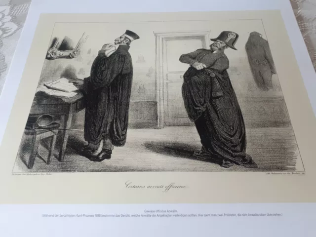 Honore Daumier Die Juristen hochwertiges Kunstblatt aus einer Sammlung Erbschaft